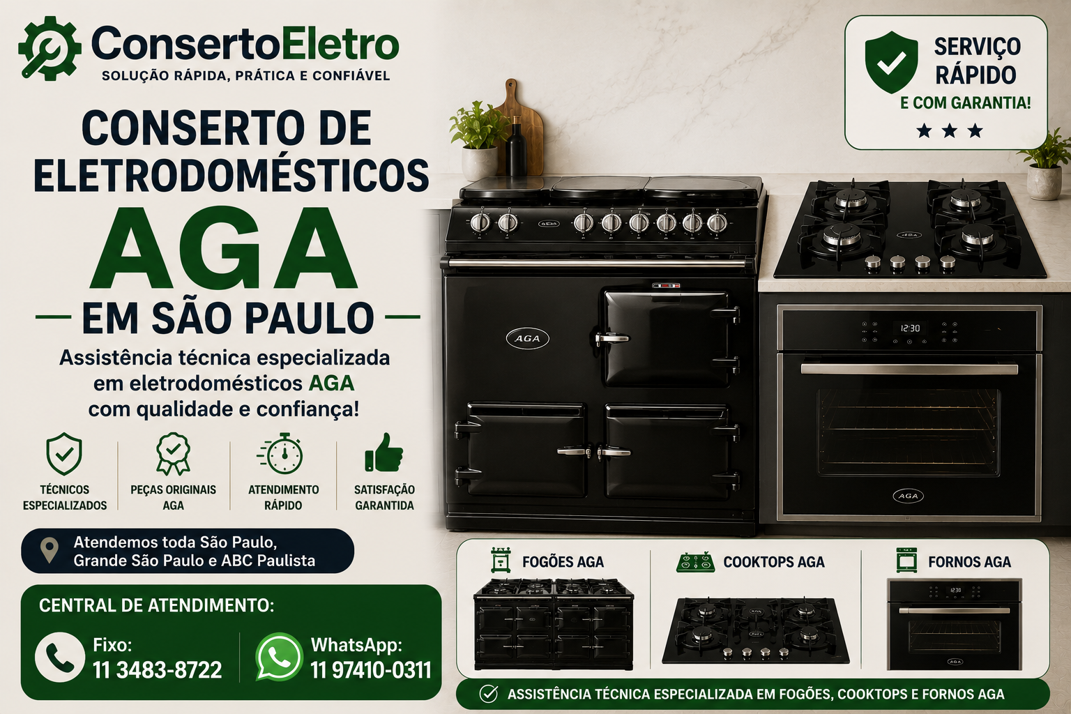 conserto de eletrodomesticos aga em sao paulo