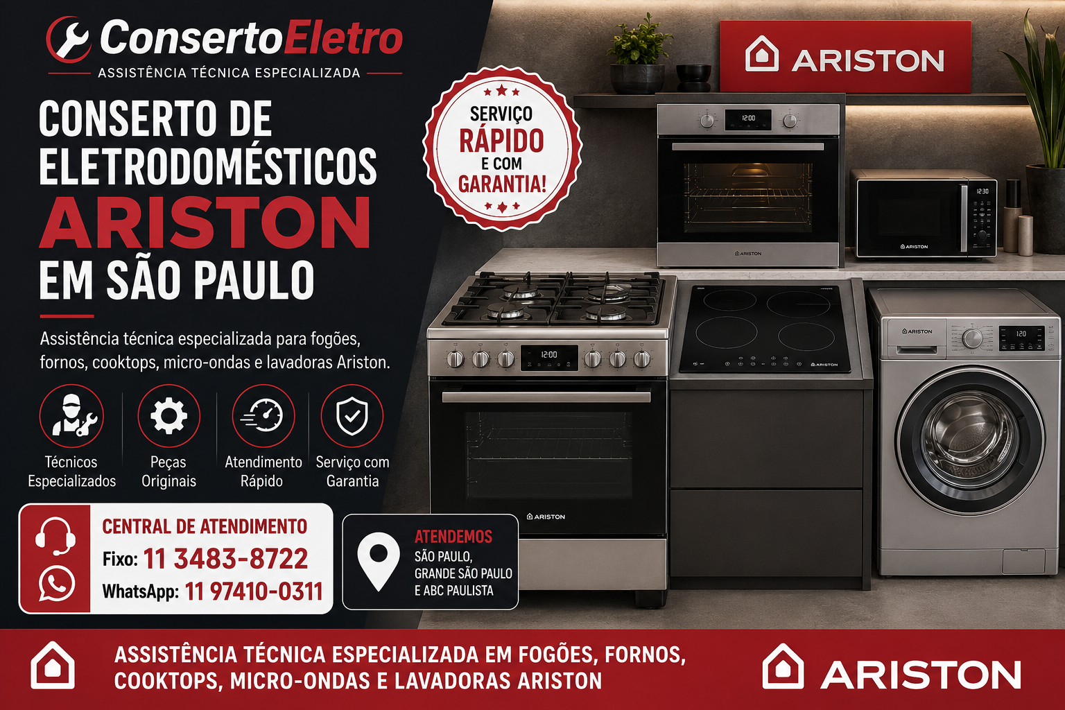 conserto de eletrodomesticos ariston em sao paulo
