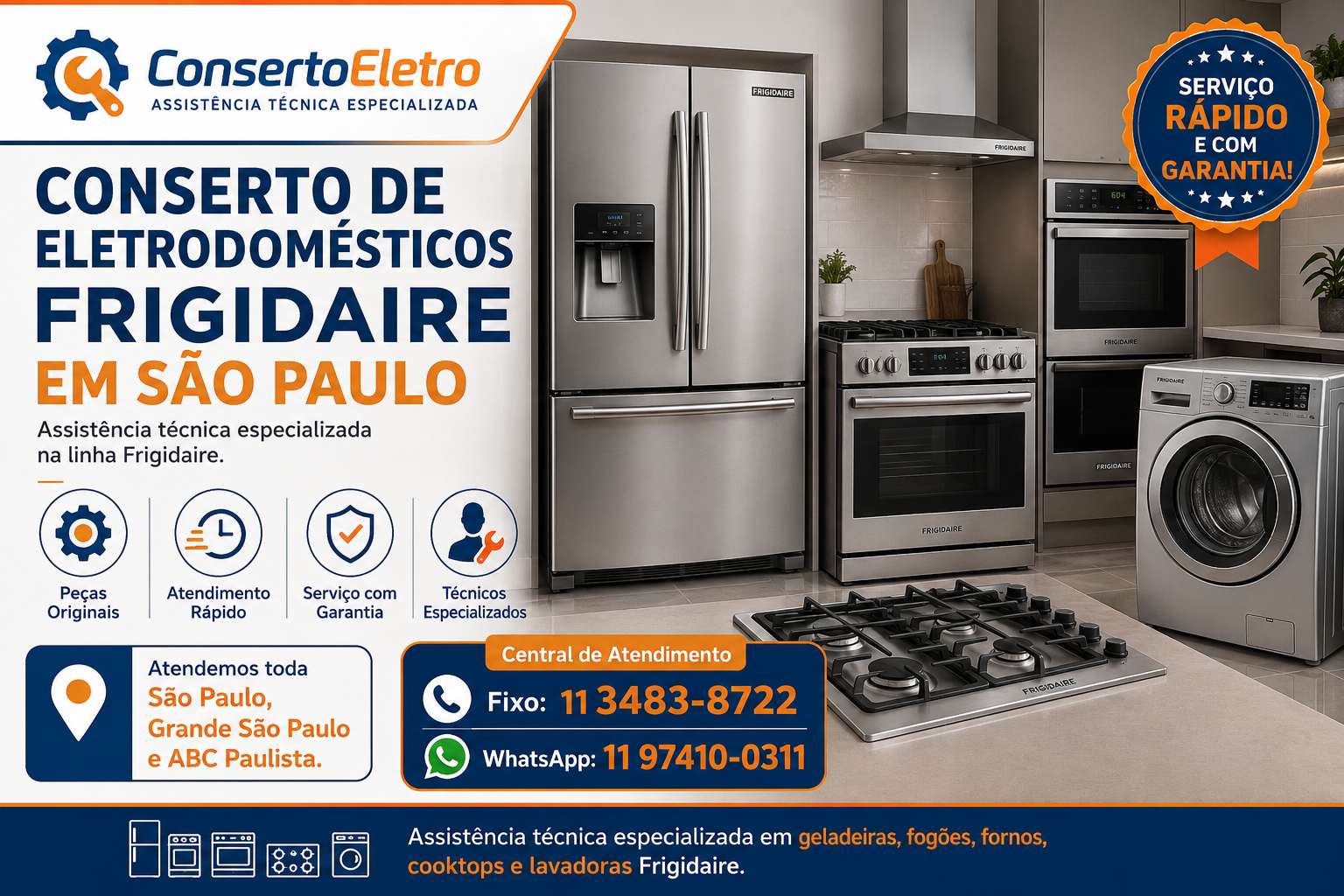 conserto de eletrodomesticos frigidaire em sao paulo