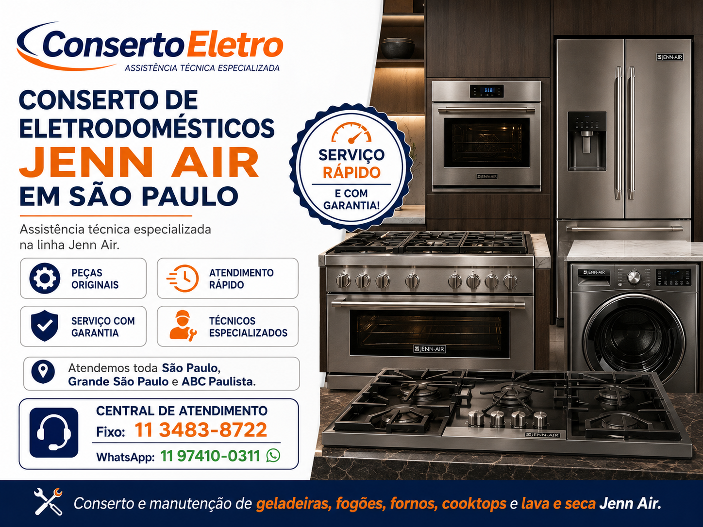 conserto de eletrodomesticos jenn air em sao paulo