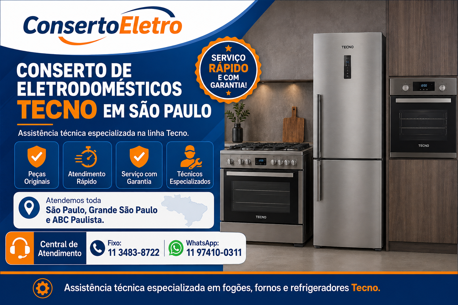 conserto de eletrodomesticos tecno em sao paulo