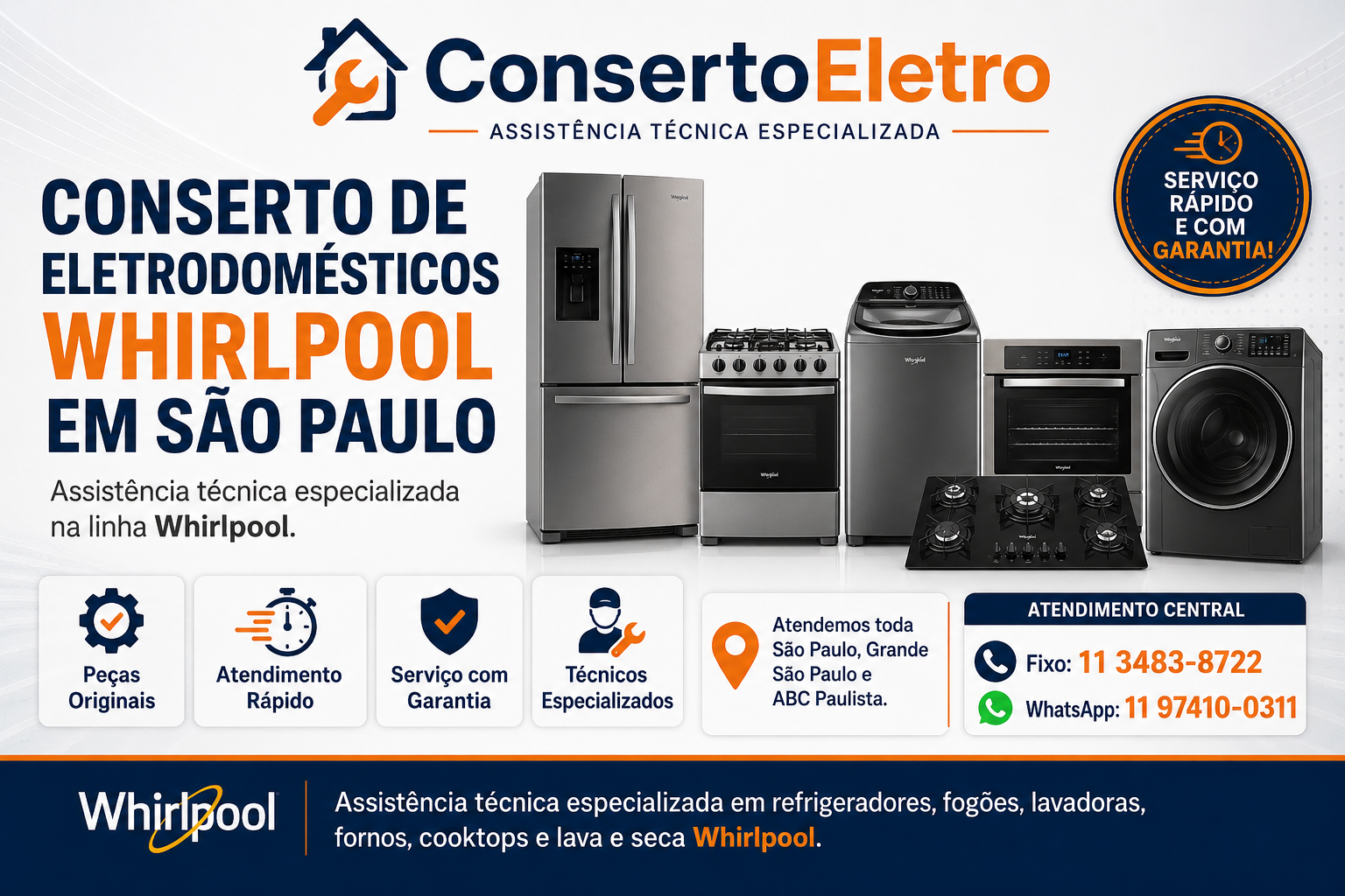 conserto de eletrodomesticos whirlpool em sao paulo