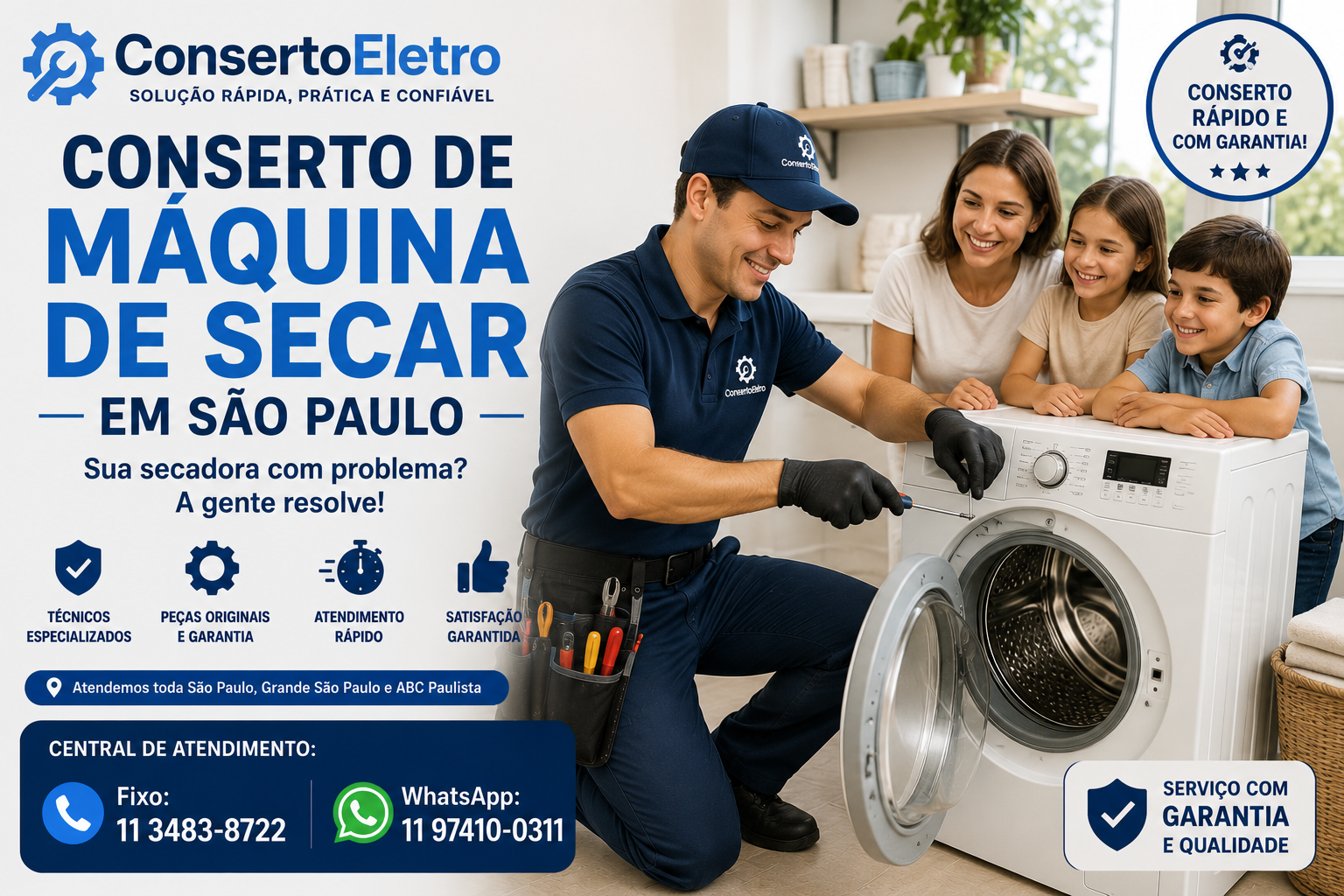 conserto de maquina de secar em sao paulo